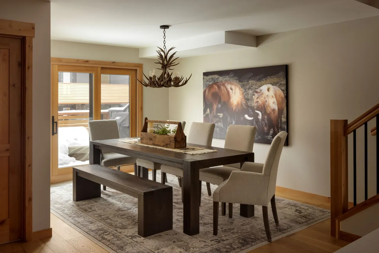 Open-plan mountain home interior